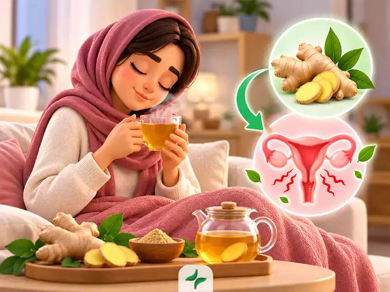 درمان درد قاعدگی با طب سنتی 160 گیاهان دارویی برای کاهش درد قاعدگی: ۱. دمنوش زنجبیل