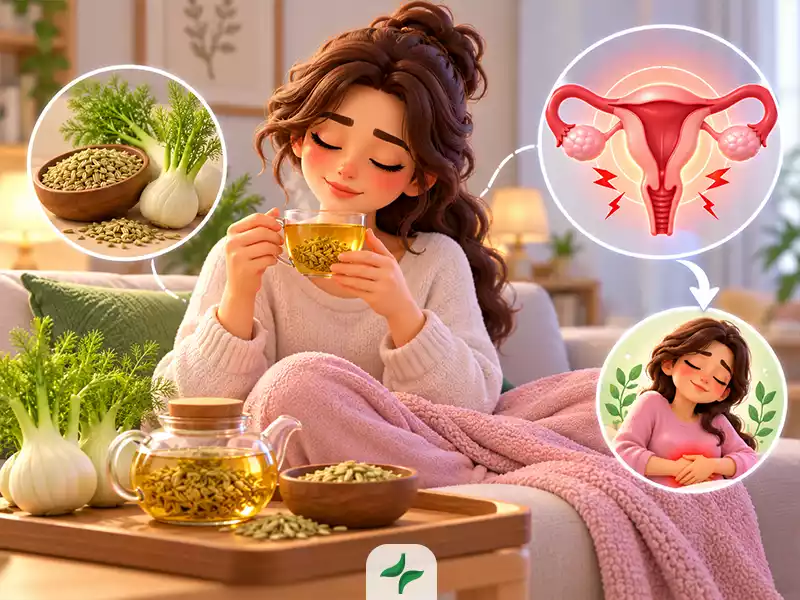 درمان درد قاعدگی با طب سنتی 161 گیاهان دارویی برای کاهش درد قاعدگی: ۲. دمنوش رازیانه