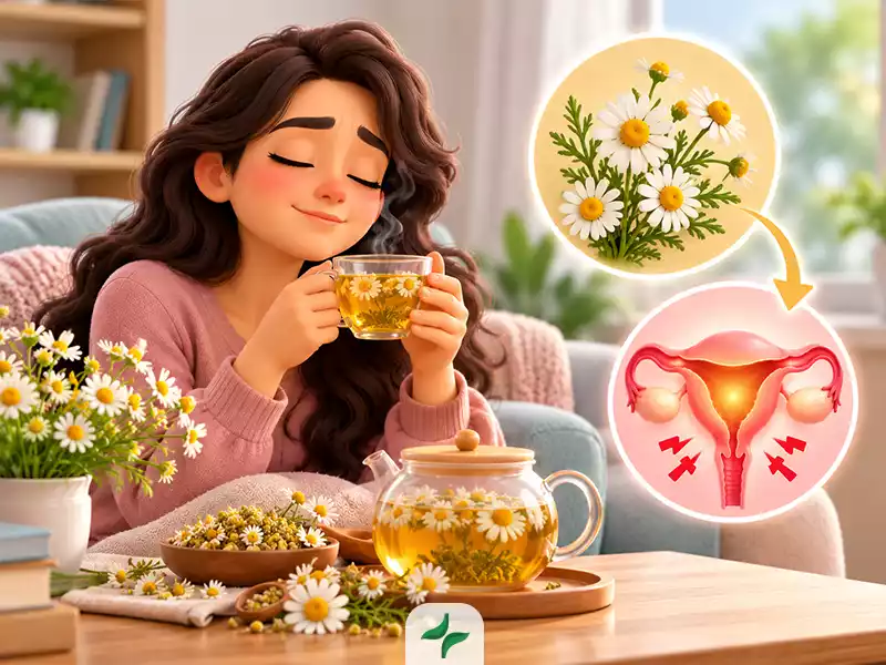 درمان درد قاعدگی با طب سنتی 162 گیاهان دارویی برای کاهش درد قاعدگی: ۳. دمنوش بابونه
