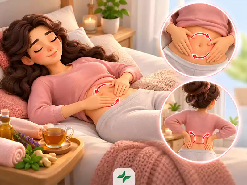 درمان درد قاعدگی با طب سنتی 153 بهترین روش درمان درد قاعدگی با طب سنتی: ۳. ماساژ شکم و کمر