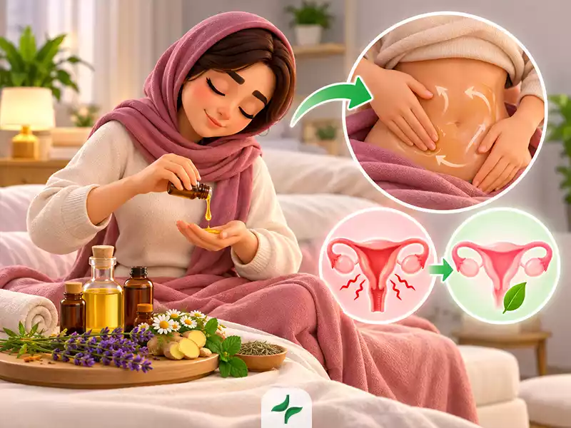 بهترین روش‌ درمان درد پریود با طب سنتی: ۴. روغن‌های گیاهی و ماساژ موضعی
