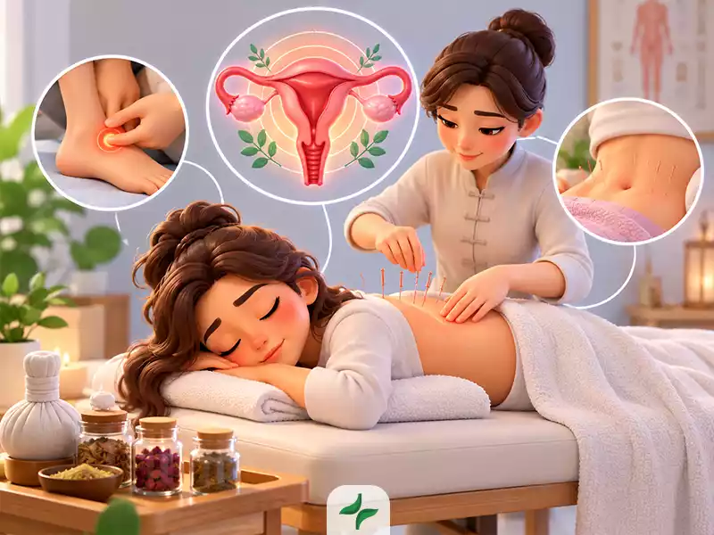 درمان درد قاعدگی با طب سنتی 155 بهترین روش درمان درد قاعدگی با طب سنتی: ۵. طب سوزنی و طب فشاری