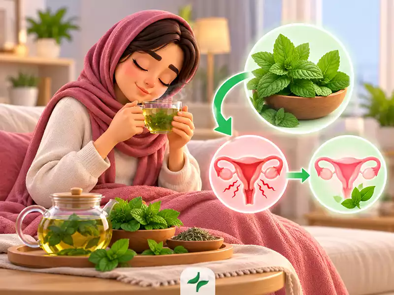 درمان درد قاعدگی با طب سنتی 166 گیاهان دارویی برای کاهش درد قاعدگی: ۷. دمنوش نعناع