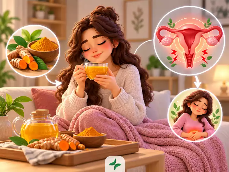 درمان درد قاعدگی با طب سنتی 167 گیاهان دارویی برای کاهش درد قاعدگی: ۸. دمنوش زردچوبه