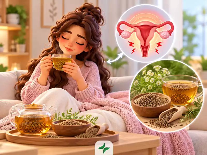 درمان درد قاعدگی با طب سنتی 168 گیاهان دارویی برای کاهش درد قاعدگی: ۹. دمنوش زیره
